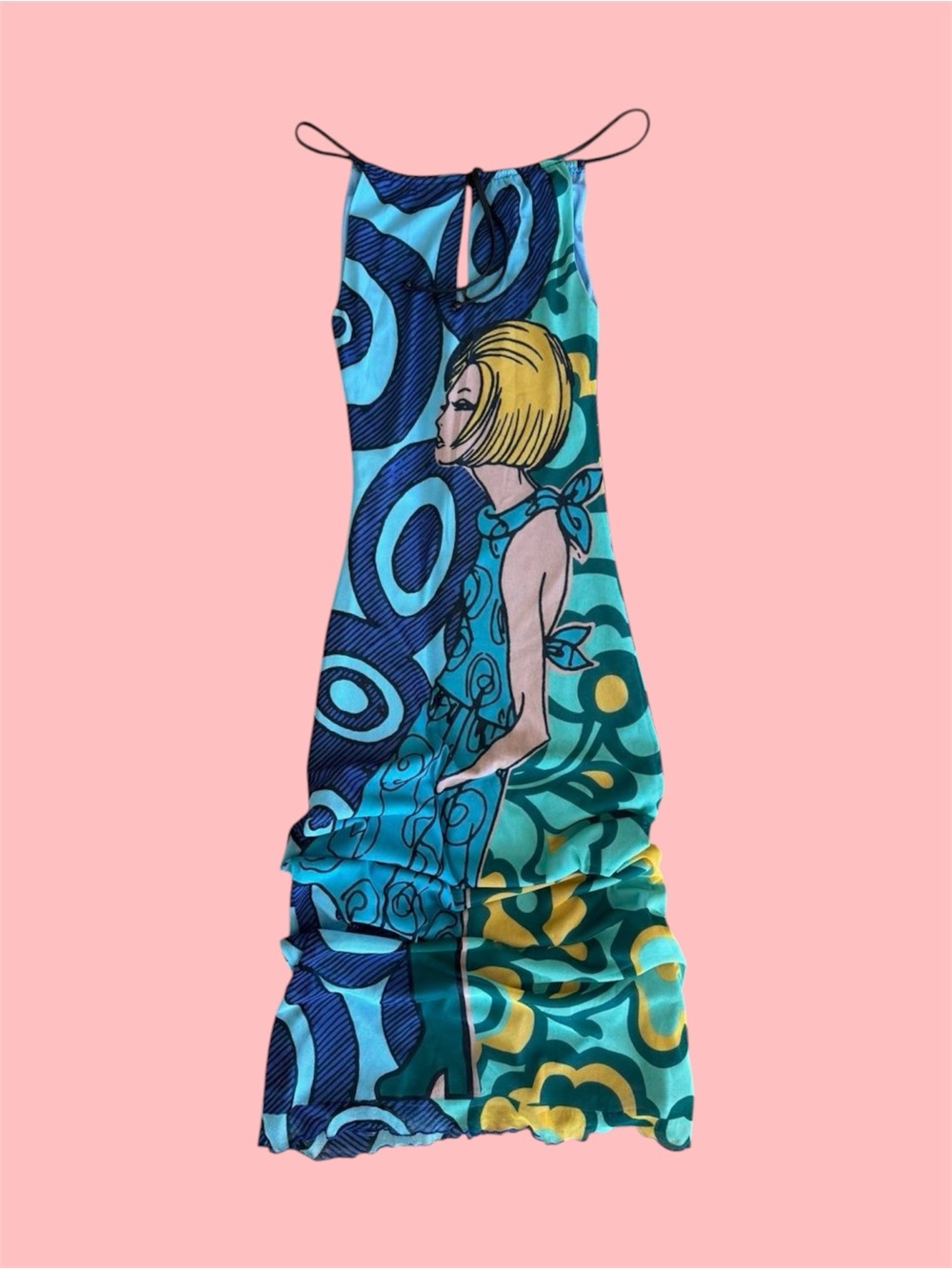 Vintage Morgan De Toi Graphic Mesh Maxi Dress